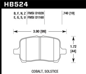 Chevrolet Cobalt SS Brake Pads - Front - Hawk Performance - HPS Performance Street - `05-`07